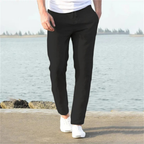 Herrenhose aus Leinen, gerader Schnitt, mit Kordelzug – Timo