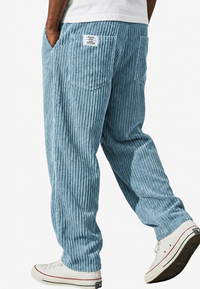 Pantalon en velours côtelé pour homme, coupe ample, avec poches - Bastian