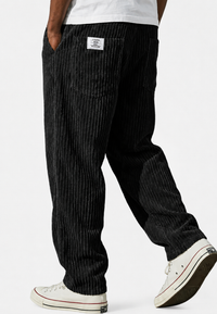 Pantalon en velours côtelé pour homme, coupe ample, avec poches - Bastian