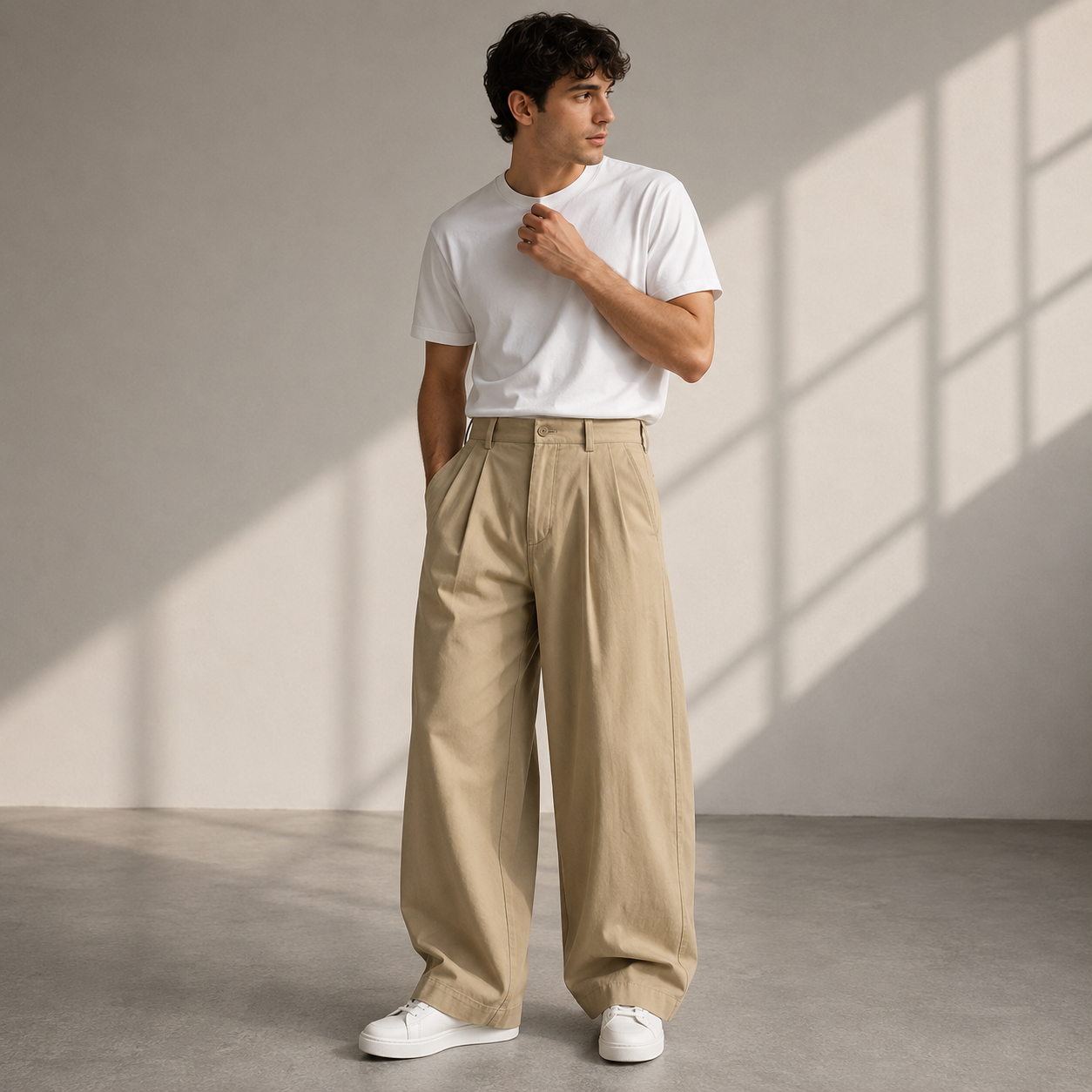 Herrenhose mit weitem Bein und Bundfalten – Jonathan