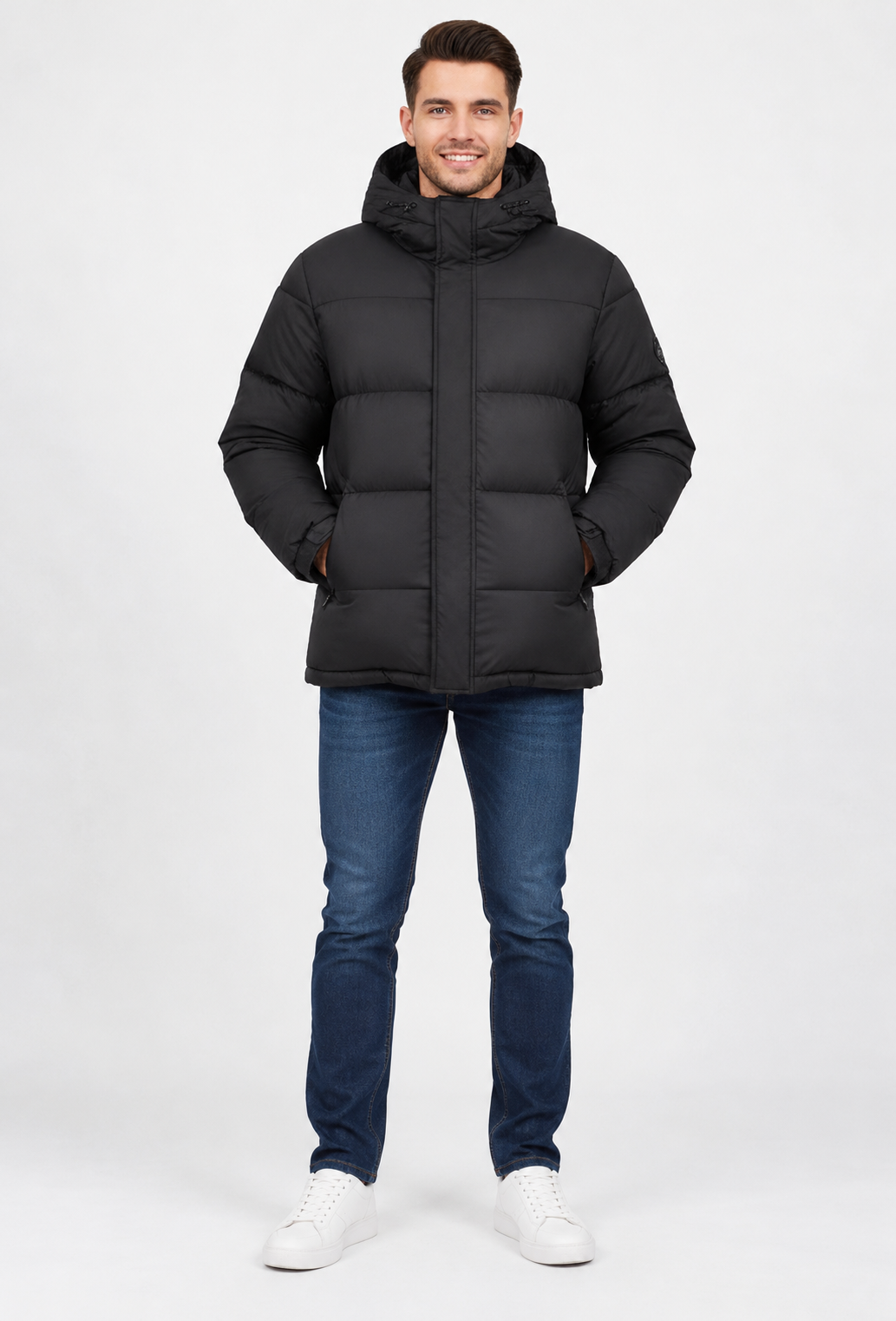 Parka homme matelassée d'hiver à capuche ajustable et poches zippées - Gael