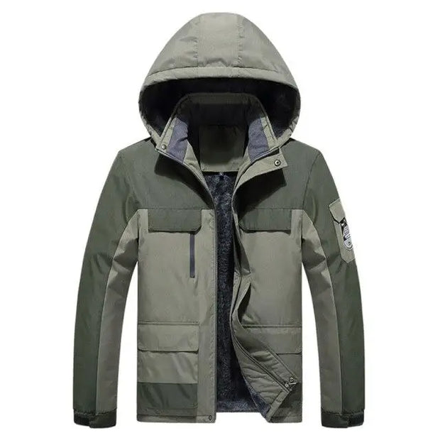 Parka Homme ForceHiver - Vert Militaire Coupe-Vent