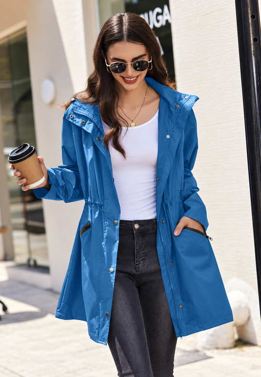 Wasserdichter Damenparka mit Kapuze und verstellbarem Bund – Vérane