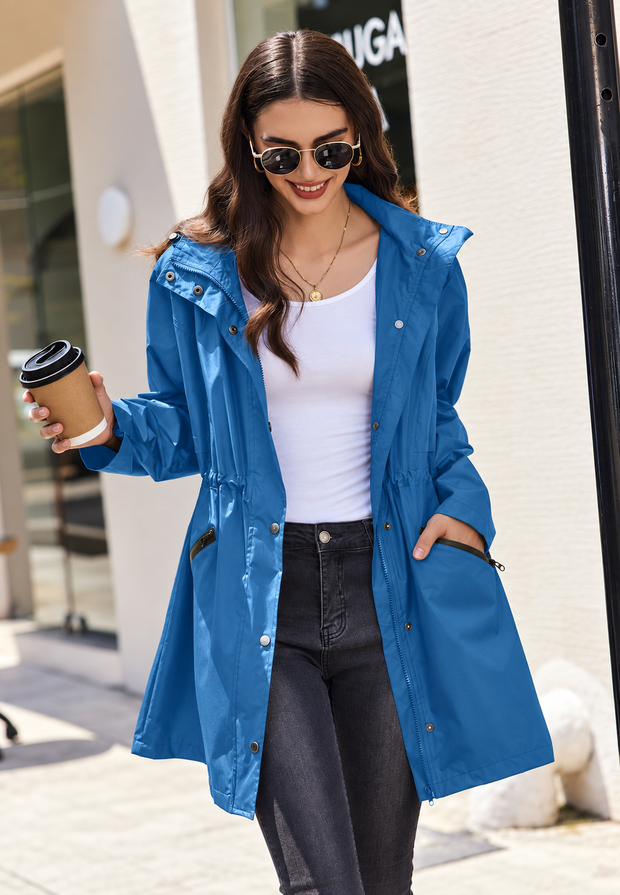 Wasserdichter Damenparka mit Kapuze und verstellbarem Bund – Vérane