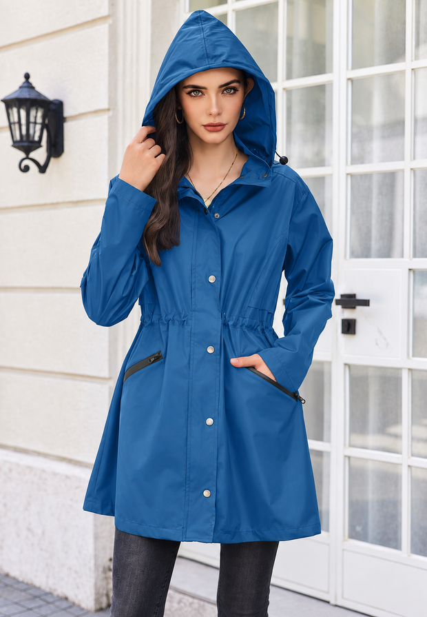 Wasserdichter Damenparka mit Kapuze und verstellbarem Bund – Vérane