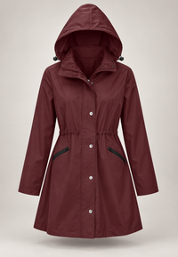 Wasserdichter Damenparka mit Kapuze und verstellbarem Bund – Vérane