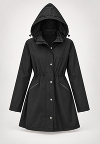 Wasserdichter Damenparka mit Kapuze und verstellbarem Bund – Vérane
