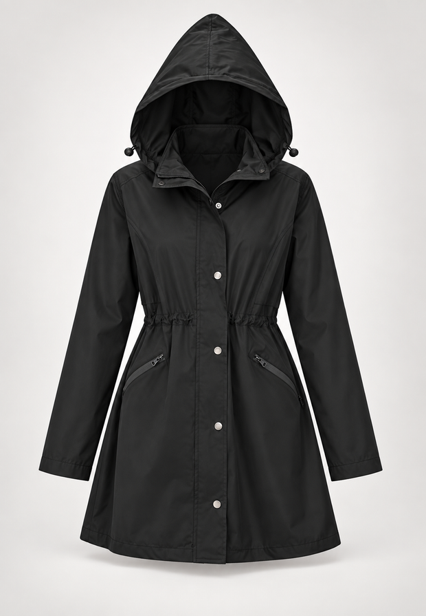 Wasserdichter Damenparka mit Kapuze und verstellbarem Bund – Vérane