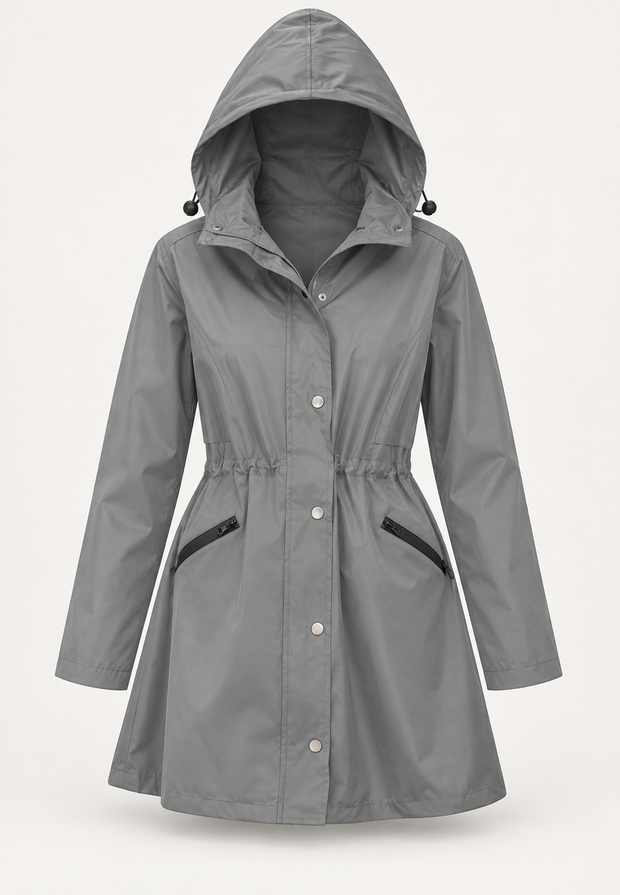 Wasserdichter Damenparka mit Kapuze und verstellbarem Bund – Vérane