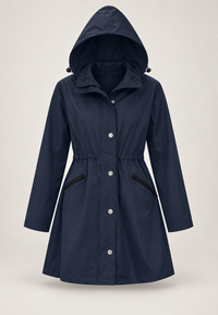 Wasserdichter Damenparka mit Kapuze und verstellbarem Bund – Vérane