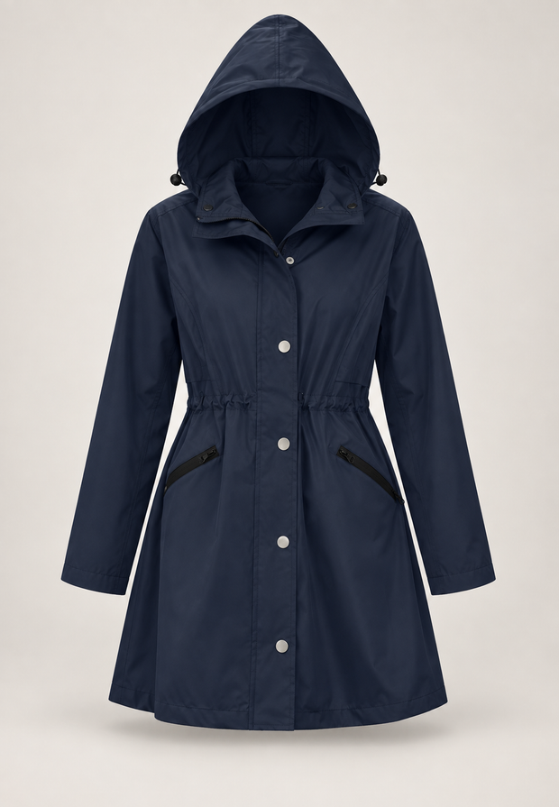 Wasserdichter Damenparka mit Kapuze und verstellbarem Bund – Vérane