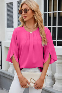 Blouse Clara Femme - plis et manches fleuries
