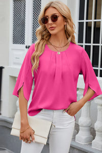 Blouse Clara Femme - plis et manches fleuries