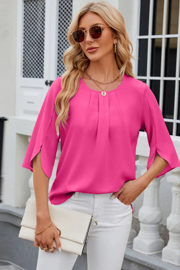 Blouse Clara Femme - plis et manches fleuries