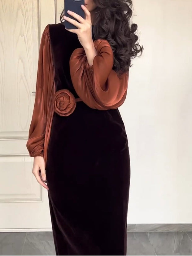 Visona - Mode Robe maxi à manches bouffantes