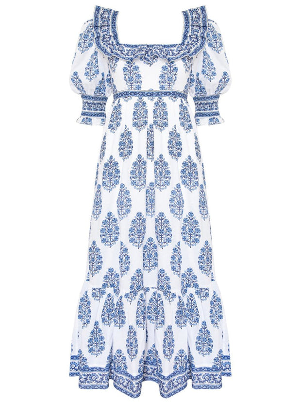 Balina - Robe d'été bleue imprimée