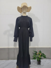 Sonja - Elégante robe plissée légère et mûre longue