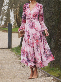 Emma - Elégante robe imprimée fleur de pêcher