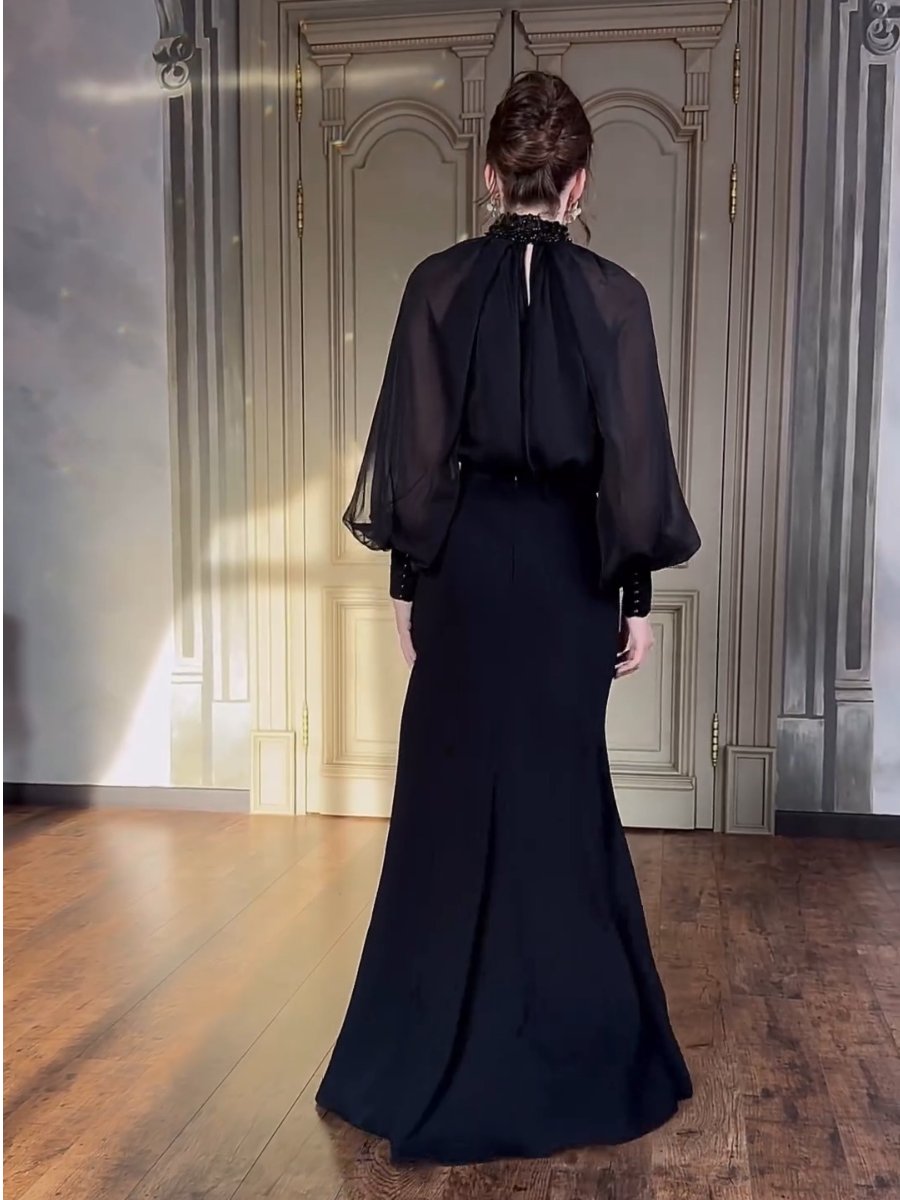 Fresta - French Style - Retro Court Style Elegantes Langes Kleid - Zweiteiliges Set