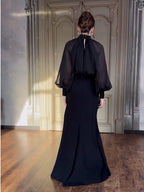 Fresta - French Style - Retro Court Style Elegantes Langes Kleid - Zweiteiliges Set