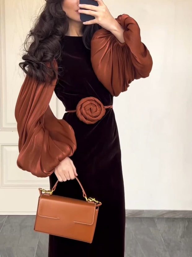 Visona - Mode Robe maxi à manches bouffantes