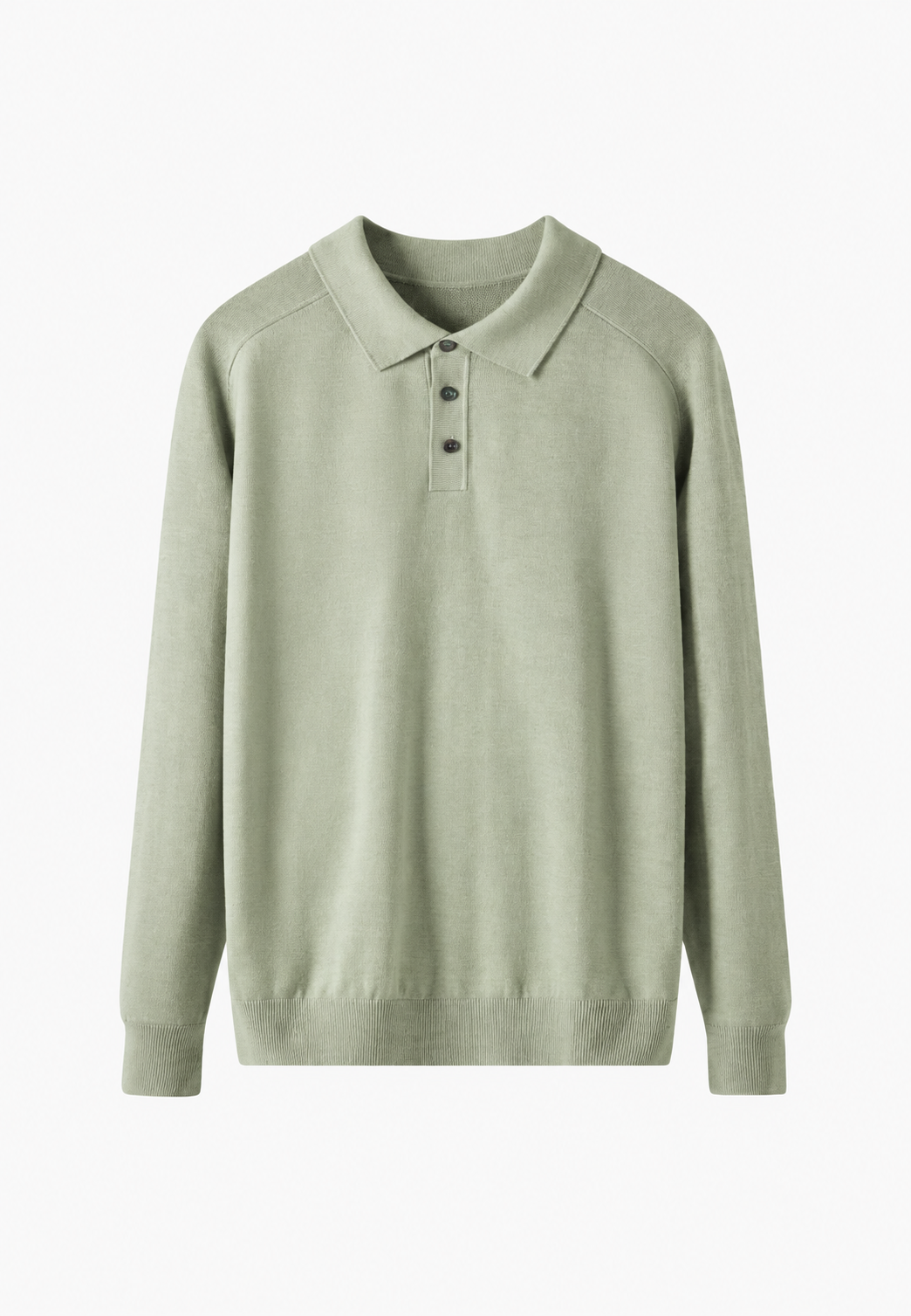 Strickpolo aus Wollmischung mit offenem Kragen – Gaël