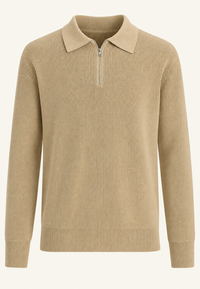Pull en maille à col polo et fermeture éclair - Severin