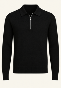 Pull en maille à col polo et fermeture éclair - Severin