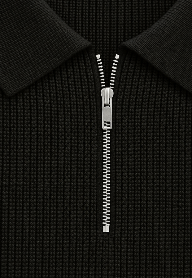 Pull en maille à col polo et fermeture éclair - Severin