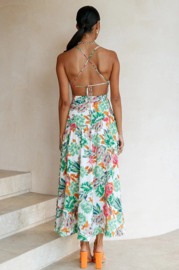 Edith Robe midi flare imprimée