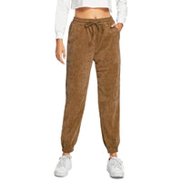 Jayla - Pantalon en velours côtelé avec taille haute et cordon de serrage