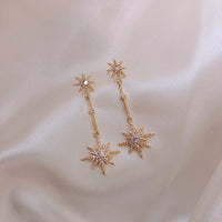 Boucles d'oreilles longues en cristal étoilé
