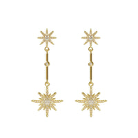 Boucles d'oreilles longues en cristal étoilé