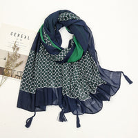 Écharpe Pashmina à pompons floraux