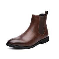 Bottines en cuir pour hommes avec élastique latéral - Heberto