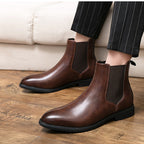 Herren Lederstiefelette mit seitlichem Gummizug - Heberto