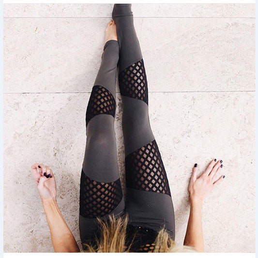 Allsun - Pantalon de yoga patchwork en maille