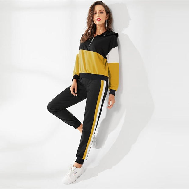 Samantha - Sweat à capuche deux pièces avec fermeture éclair et pantalon de survêtement