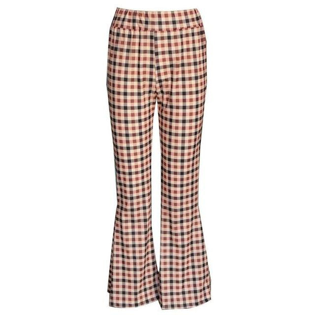 Liv - Pantalon à carreaux vintage avec fond de cloche