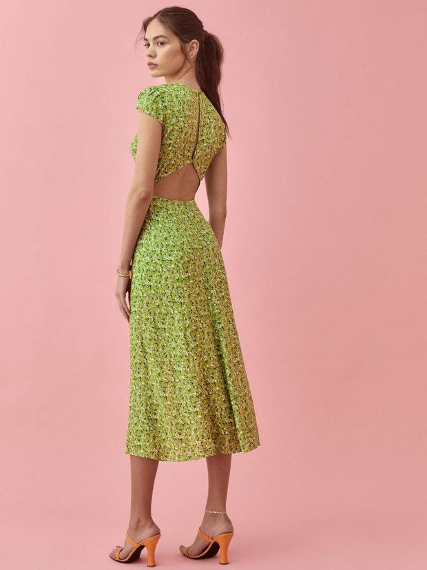 Magda Robe d'été midi imprimée