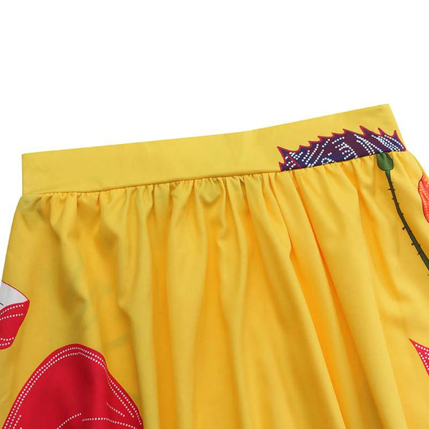 Maxi-jupe femme à imprimé floral, taille haute et stylée