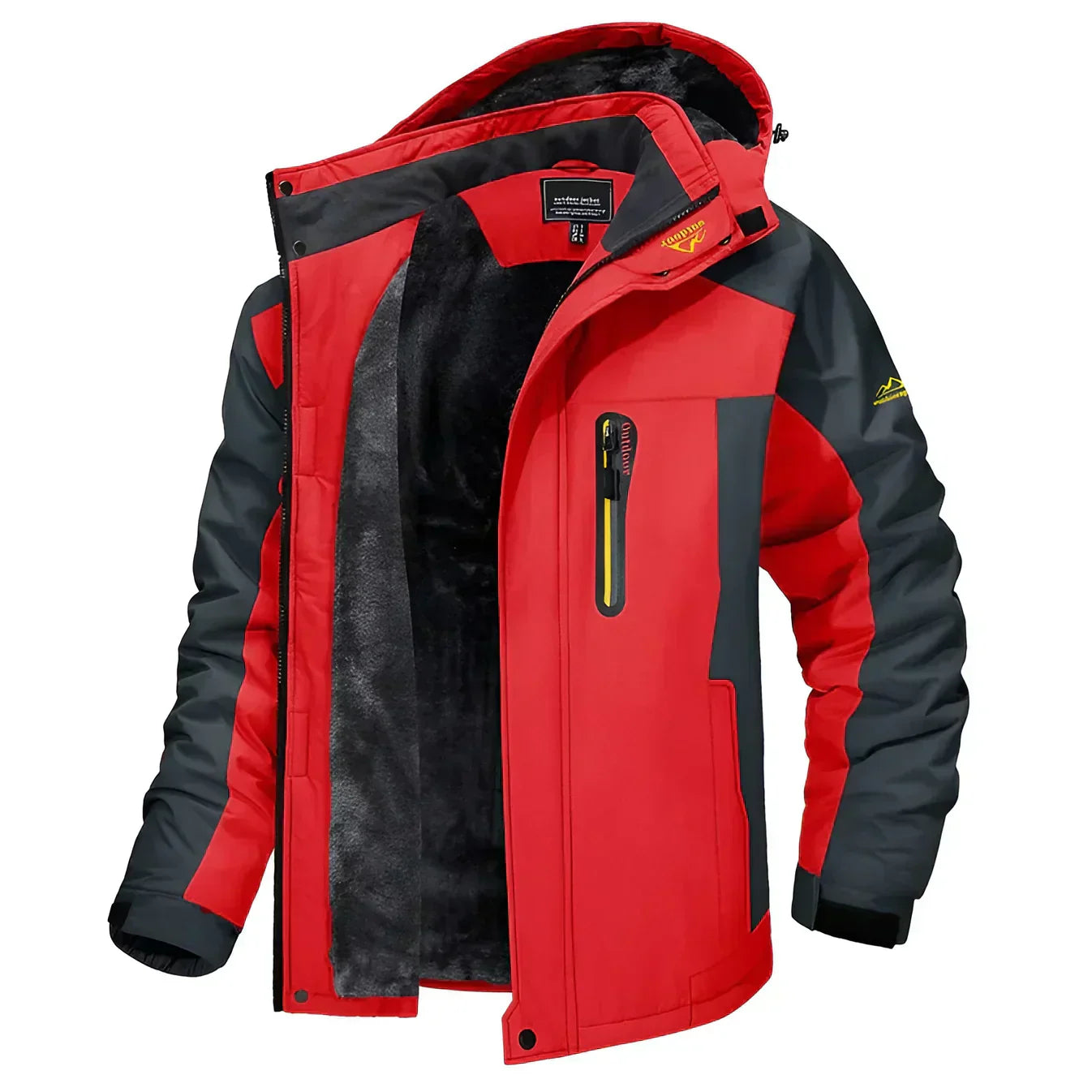 Wasserdichte gefütterte Herrenjacke mit Kapuze - Cavalieri