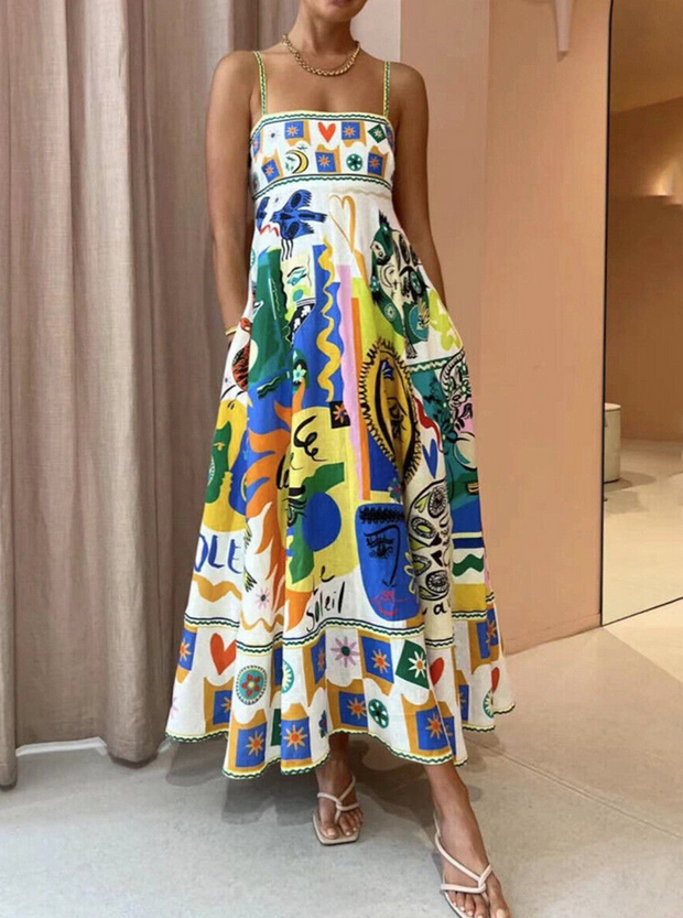 Alis - Robe longue à imprimé élégant