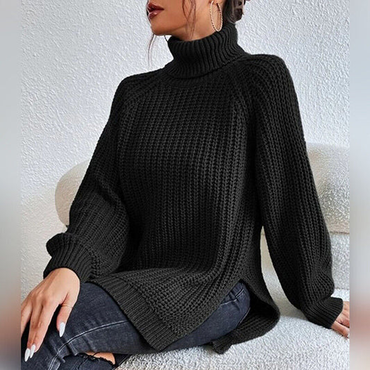 Estela - Pull à col roulé en grosse maille