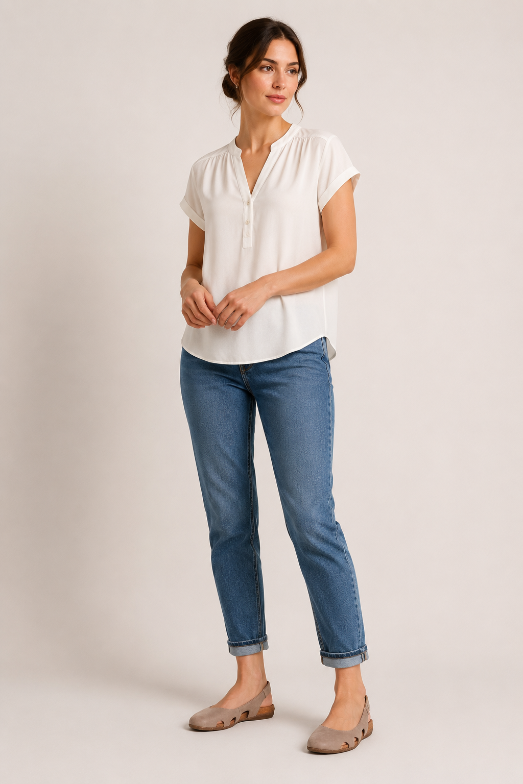 Flache, geschlossene Damensandalen mit bequemer Einlegesohle – Helga