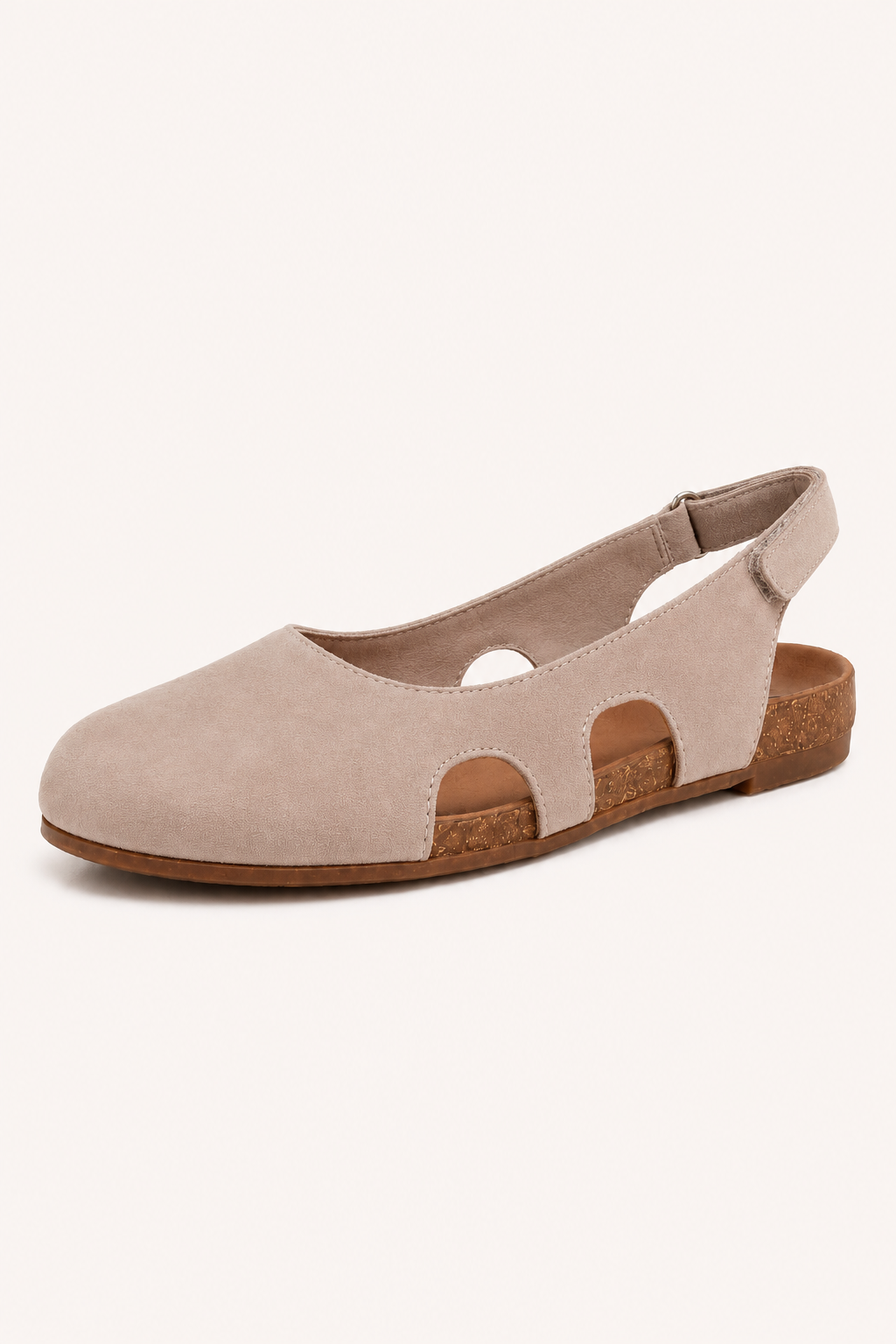 Flache, geschlossene Damensandalen mit bequemer Einlegesohle – Helga