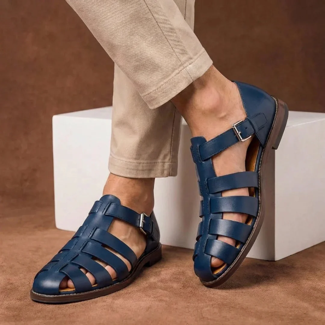 Elegante Herrensandalen mit Riemen und Schnalle – Lennard