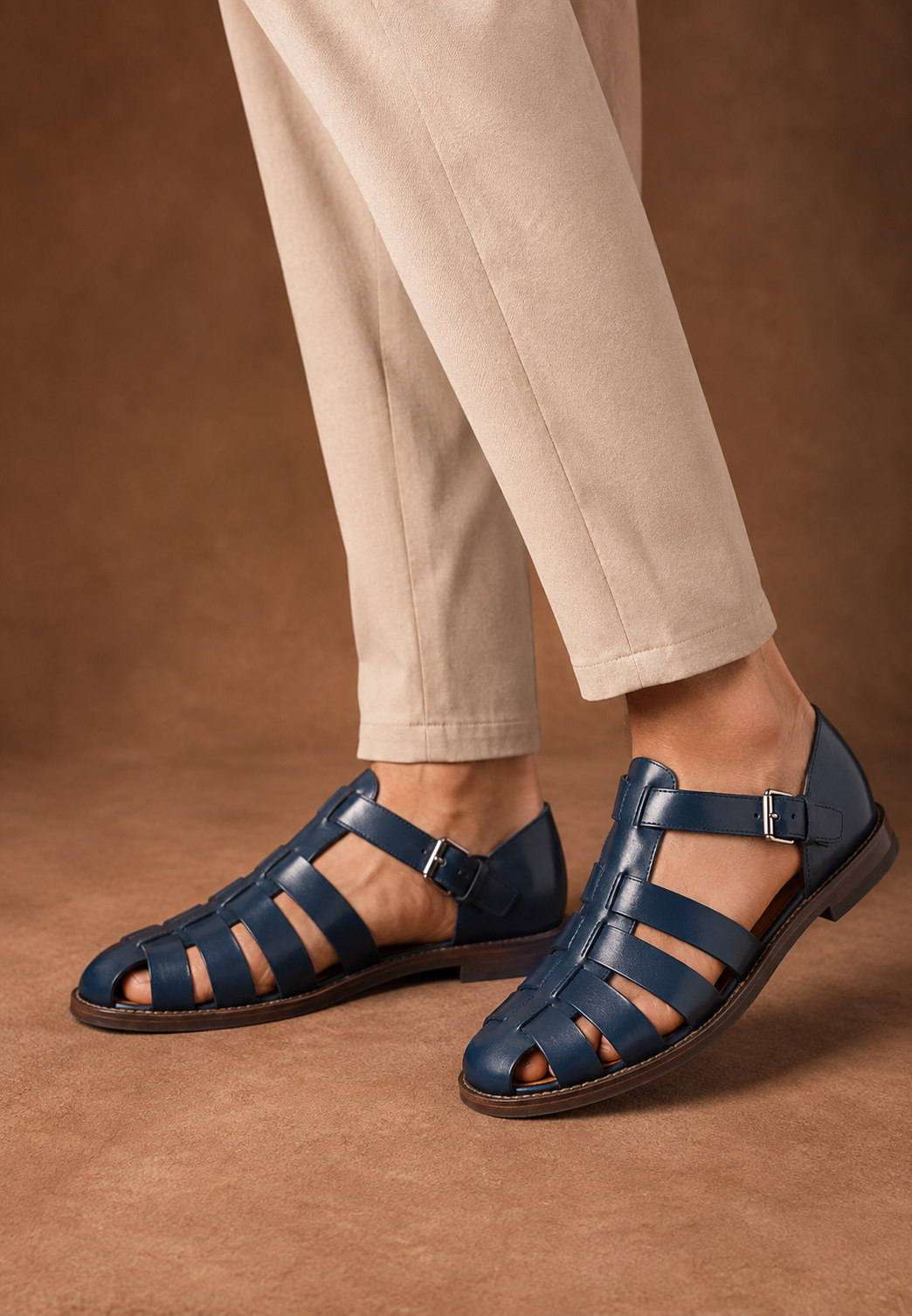 Elegante Herrensandalen mit Riemen und Schnalle – Lennard