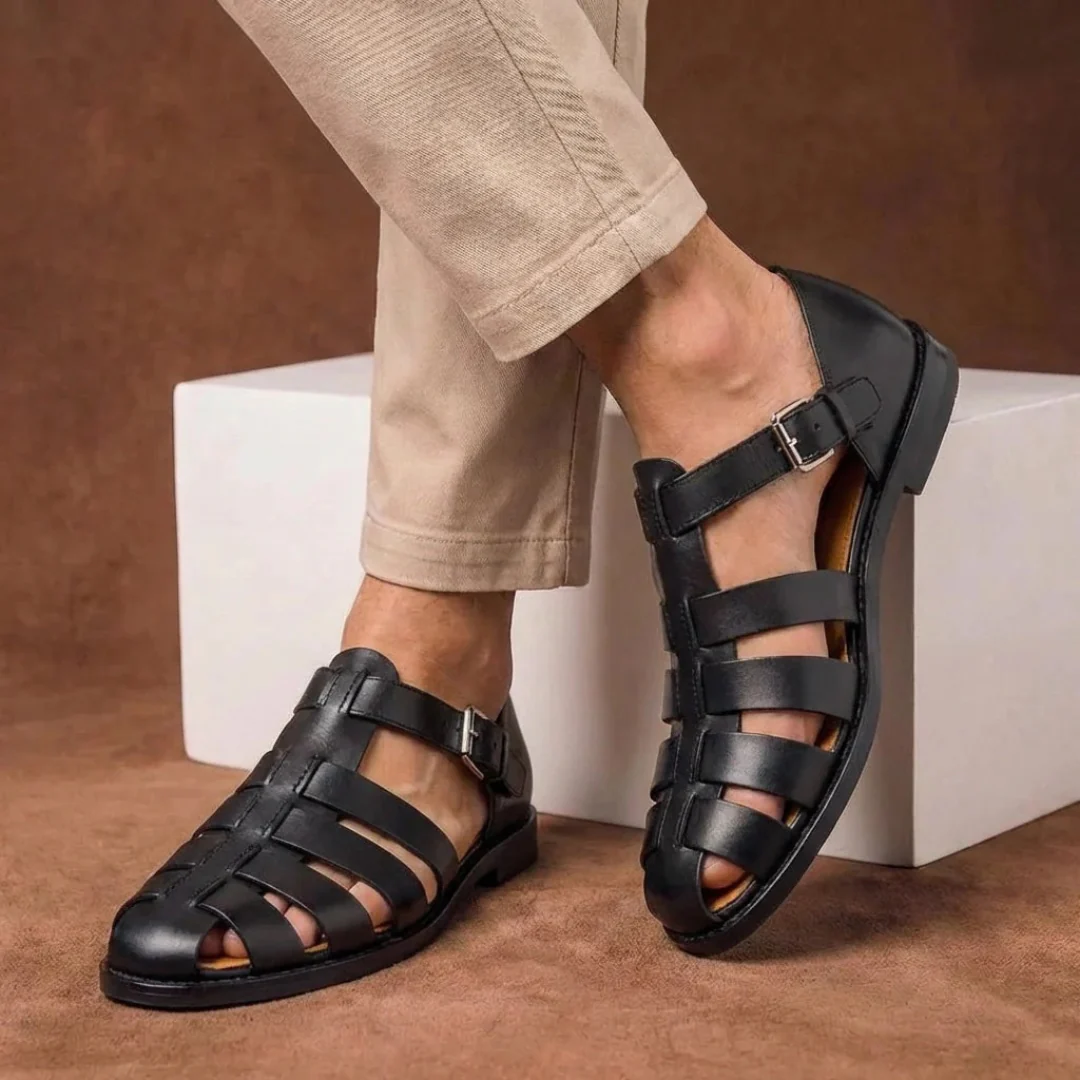 Elegante Herrensandalen mit Riemen und Schnalle – Lennard