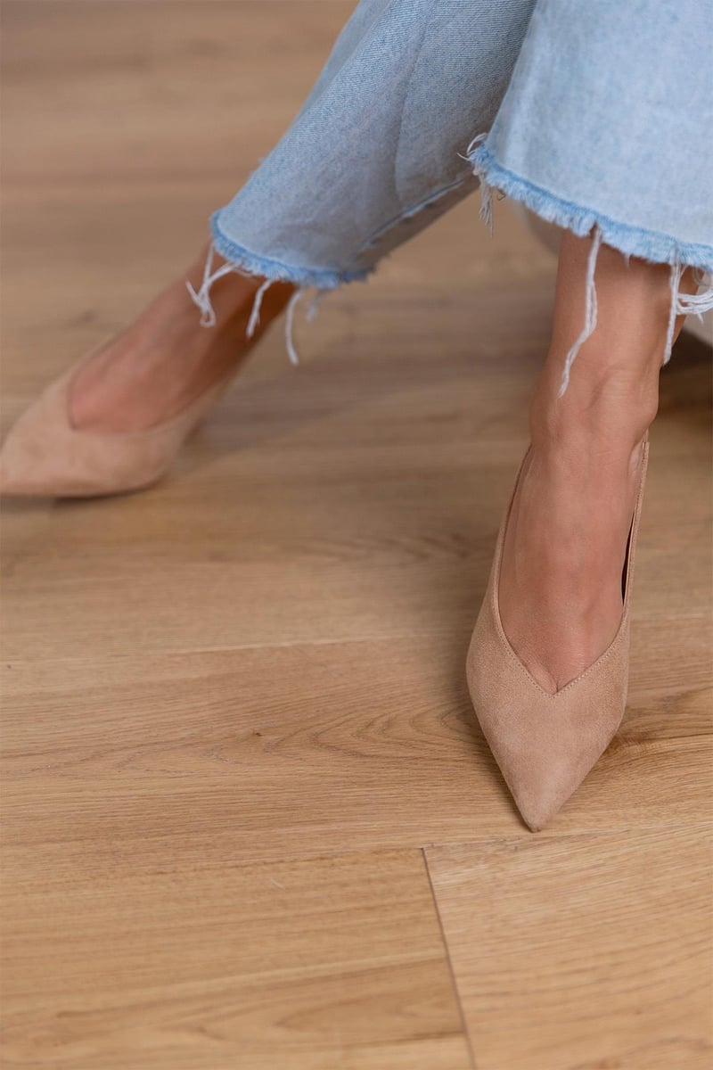 Geschlossene Damen-Slingback-Schuhe mit feinem Absatz - Elira